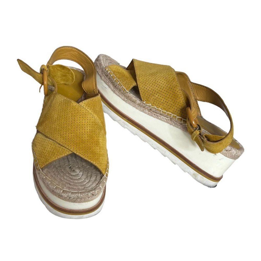 MARC FISHER Platform Sandals Glenna Suede Perforated Slingback Womens Size 8 M - Picture 9 of 9
